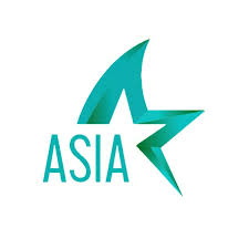The letter "A" above the word "ASIA" in teal appears to be meant to evoke the shape of a customary Star of Asia, but the b...